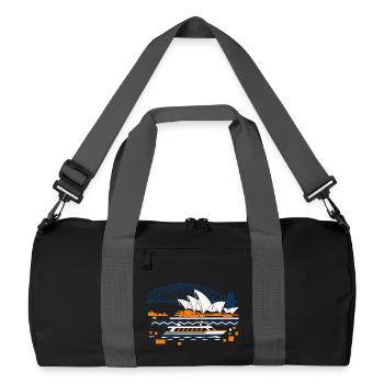 Sydney Opera Harbour Bridge Skyline - Recycelte Duffel Bag - Schwarz/Graphitgrau - Vorne