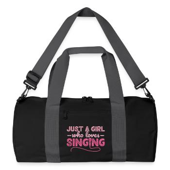 Nur ein Mädchen, das gerne Karaoke-Sängerin singt - Recycelte Duffel Bag - Schwarz/Graphitgrau - Vorne