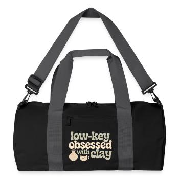 Still tonverliebt | Töpfern Keramik - Recycelte Duffel Bag - Schwarz/Graphitgrau - Vorne