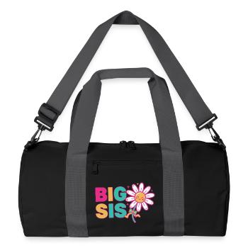 Gender Reveal BIG SIS Big Sister Baby Shower - Recycled Duffel Bag - black/graphite grey - Front