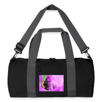 Abeille sur la violette - Sac de sport recyclé - noir/gris graphite - Devant