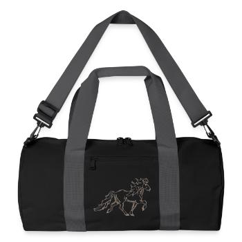 Noble cheval islandais en tölt 7 - Sac de sport recyclé - noir/gris graphite - Devant