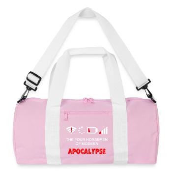 Vier Reiter der Modernen Apokalypse Gaming Nerd - Recycelte Duffel Bag - Rosa/Weiß - Vorne