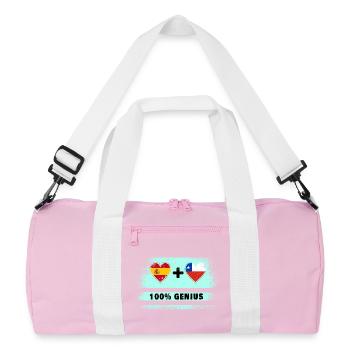 Flagge Spanien und Chile 100% genial - Recycelte Duffel Bag - Rosa/Weiß - Vorne