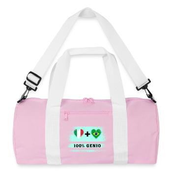 Italy and Brazil 100% genius flag - Recycled Duffel Bag - pink/white - Front