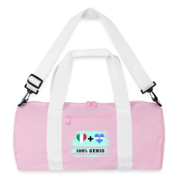 Italy and El Salvador 100% genius flag - Recycled Duffel Bag - pink/white - Front