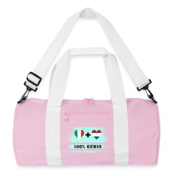 Italy and the Netherlands 100% genius flag - Recycled Duffel Bag - pink/white - Front