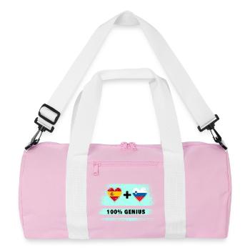 L’Espagne et la Slovénie 100% drapeau génie - Sac de sport recyclé - rose/blanc - Devant