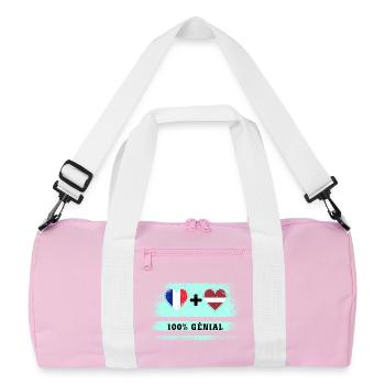 Flag France and Latvia 100% awesome - Recycled Duffel Bag - pink/white - Front