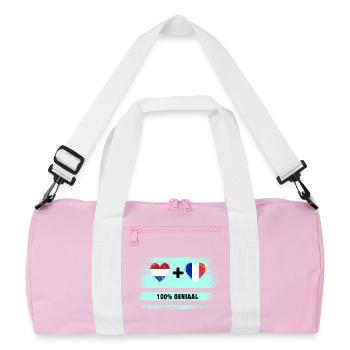 Drapeau 100% Genius de la France et des Pays-Bas - Sac de sport recyclé - rose/blanc - Devant