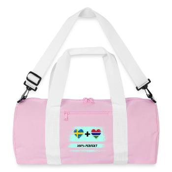 Gambie et Suède 100% Parfait / Cadeau - Sac de sport recyclé - rose/blanc - Devant