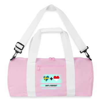 Indonesia and Sweden 100% perfect / gift - Recycled Duffel Bag - pink/white - Front