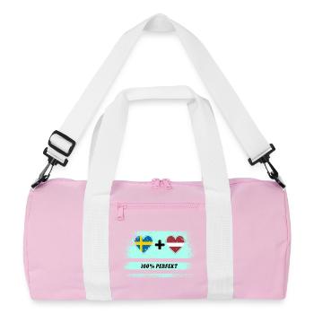 Lettonie et Suède 100% parfait / cadeau - Sac de sport recyclé - rose/blanc - Devant