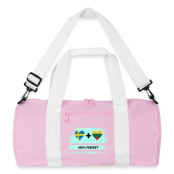 Lituanie et Suède 100 % parfait / cadeau - Sac de sport recyclé - rose/blanc - Devant