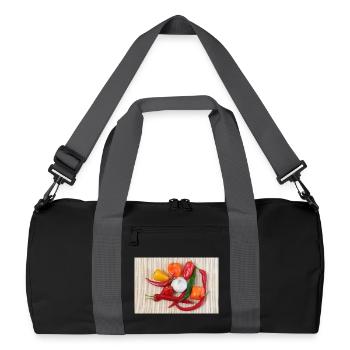 Piments colorés et ail - Sac de sport recyclé - noir/gris graphite - Devant