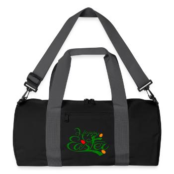 Happy Easter Osterfest - Recycelte Duffel Bag - Schwarz/Graphitgrau - Vorne