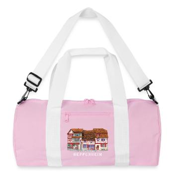 Heppenheim Altstadt., Amtsgasse Fachwerk, Odenwald - Recycelte Duffel Bag - Rosa/Weiß - Vorne