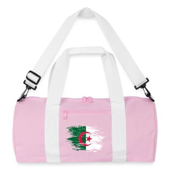 Algerien Flagge used - Recycelte Duffel Bag - Rosa/Weiß - Vorne