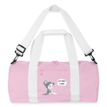 Skelett Hält Pflanze Hoffnung Neuentstehung Spruch - Recycelte Duffel Bag - Rosa/Weiß - Vorne