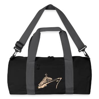 Kreuzfahrtschiff Kreuzfahrt Schiff Luxus - Recycelte Duffel Bag - Schwarz/Graphitgrau - Vorne