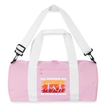 Volleyball Coach Gifts Volleyball Players - Recycled Duffel Bag - pink/white - Front