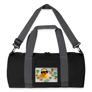 Canard en caoutchouc dans la salle de bain avec des écouteurs - Sac de sport recyclé - noir/gris graphite - Devant