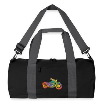 Moto arc-en-ciel scintillante - Sac de sport recyclé - noir/gris graphite - Devant