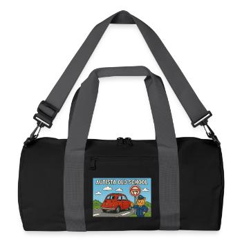 Autista_old_school - Recycelte Duffel Bag - Schwarz/Graphitgrau - Vorne