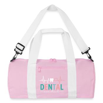 Heartbeat Zahnarztassistent Zahnarzt - Recycelte Duffel Bag - Rosa/Weiß - Vorne