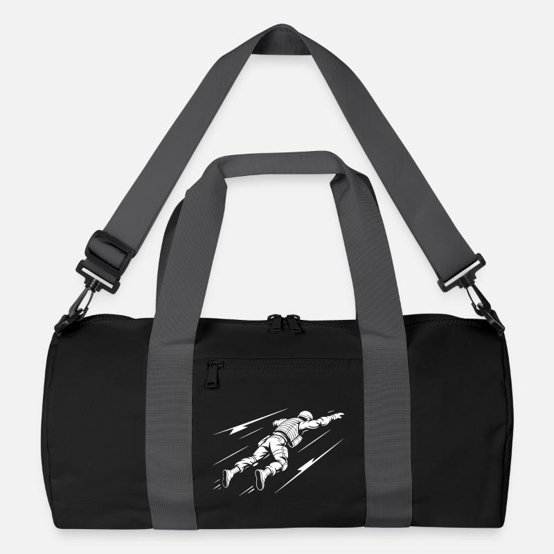 Astronaut im All - Recycelte Duffel Bag - Schwarz/Graphitgrau