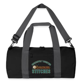 Compter les mailles de façon obsessionnelle Amant du crochet drôle - Sac de sport recyclé - noir/gris graphite - Devant