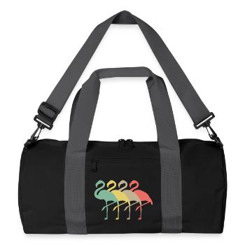 Pastel Flamingo Quartet - Recycled Duffel Bag - black/graphite grey - Front