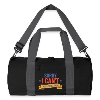 Tut mir leid, ich kann nicht. Ich öffne Packs, Sammelkarten. - Recycelte Duffel Bag - Schwarz/Graphitgrau - Vorne
