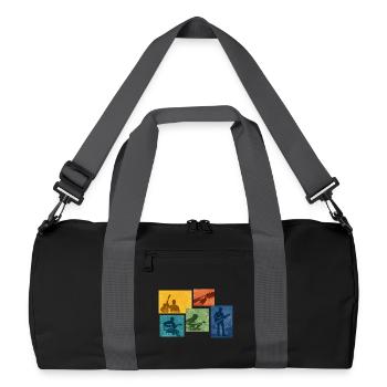 Guitar Grunge Color Blocks - Recycled Duffel Bag - black/graphite grey - Front