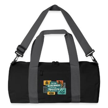 I'm an electrician Excitement in life - Recycled Duffel Bag - black/graphite grey - Front