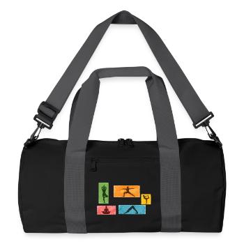 Colorful Yoga Silhouettes - Recycled Duffel Bag - black/graphite grey - Front