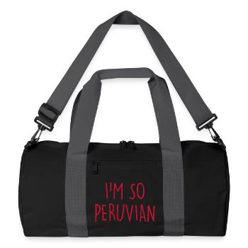 I'm so Peruvian Peru - Recycled Duffel Bag - black/graphite grey - Front