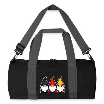 Trio des nains de jardin allemands Noir Rouge Or - Sac de sport recyclé - noir/gris graphite - Devant