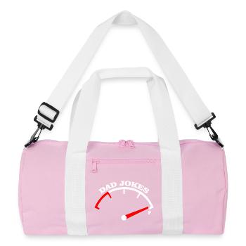 Papa-Witze Meter-Abschlag-Design - Recycelte Duffel Bag - Rosa/Weiß - Vorne