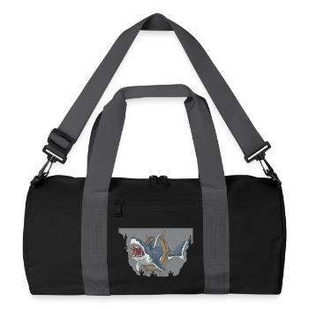 Illustration de navigation de requin des profondeurs - Sac de sport recyclé - noir/gris graphite - Devant