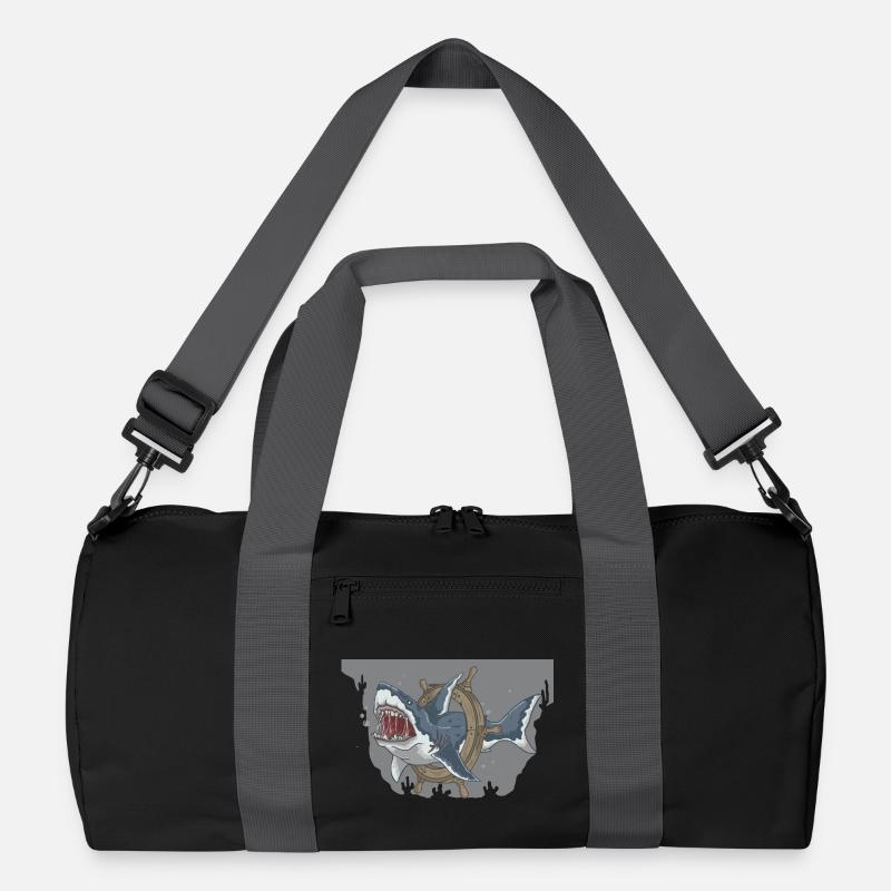 Deep Sea Shark Navigation Illustration Recycled Duffel Bag