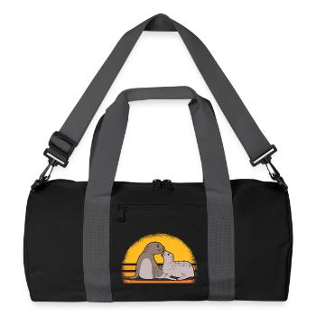 Sceau avec bébé mignon phoques cadeau - Sac de sport recyclé - noir/gris graphite - Devant