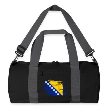 Drapeau bosnien utilisé - Sac de sport recyclé - noir/gris graphite - Devant