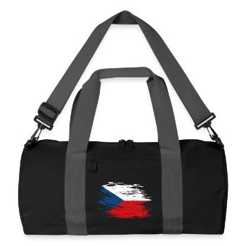 Drapeau de la République tchèque utilisé - Sac de sport recyclé - noir/gris graphite - Devant