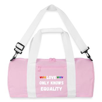 Love only knows equality - Recycled Duffel Bag - pink/white - Front