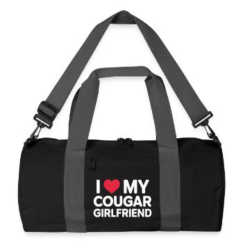 I Love My Cougar Girlfriend - Recycelte Duffel Bag - Schwarz/Graphitgrau - Vorne