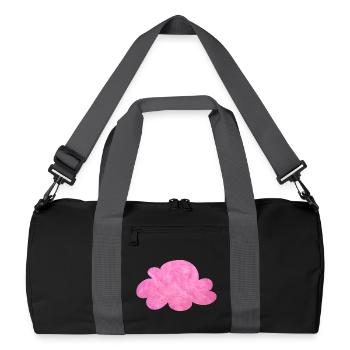 rosa Wolke Flausch Pelz Himmel kuschelig pink - Recycelte Duffel Bag - Schwarz/Graphitgrau - Vorne