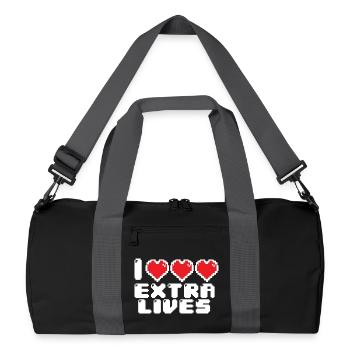 Extreme Pixel Heart - Recycled Duffel Bag - black/graphite grey - Front