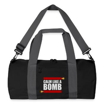 Calm Like Bomb Paradox Ironie Humor Explosiv Witz - Recycelte Duffel Bag - Schwarz/Graphitgrau - Vorne