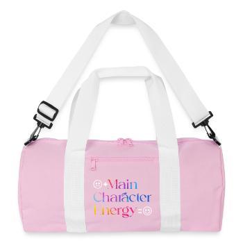Main Character Energy smilie - Recycled Duffel Bag - pink/white - Front